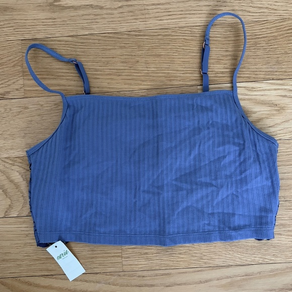 Aerie Real Good Lace Back Ribbed Bralette/Crop Top size S - Picture 2 of 4